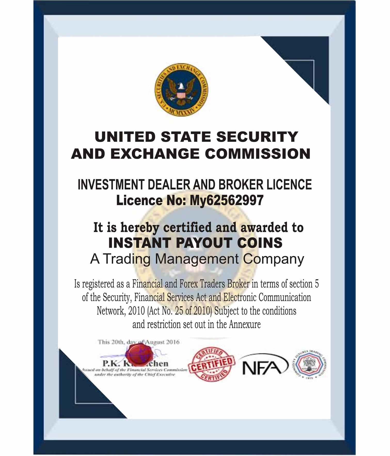 certificate